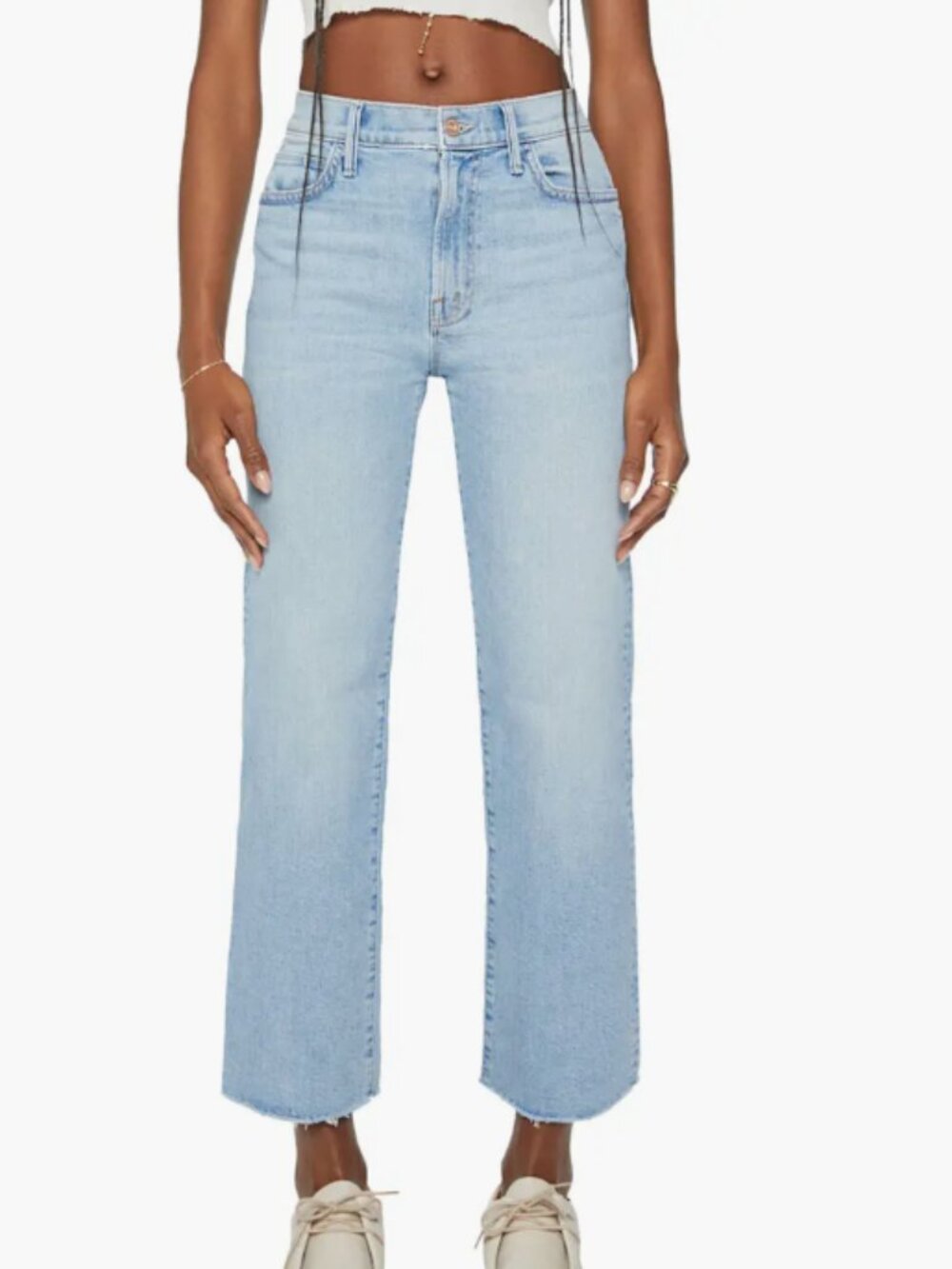 Mother the Kick it Ankle Fray Jeans in Norway Dude Size 26